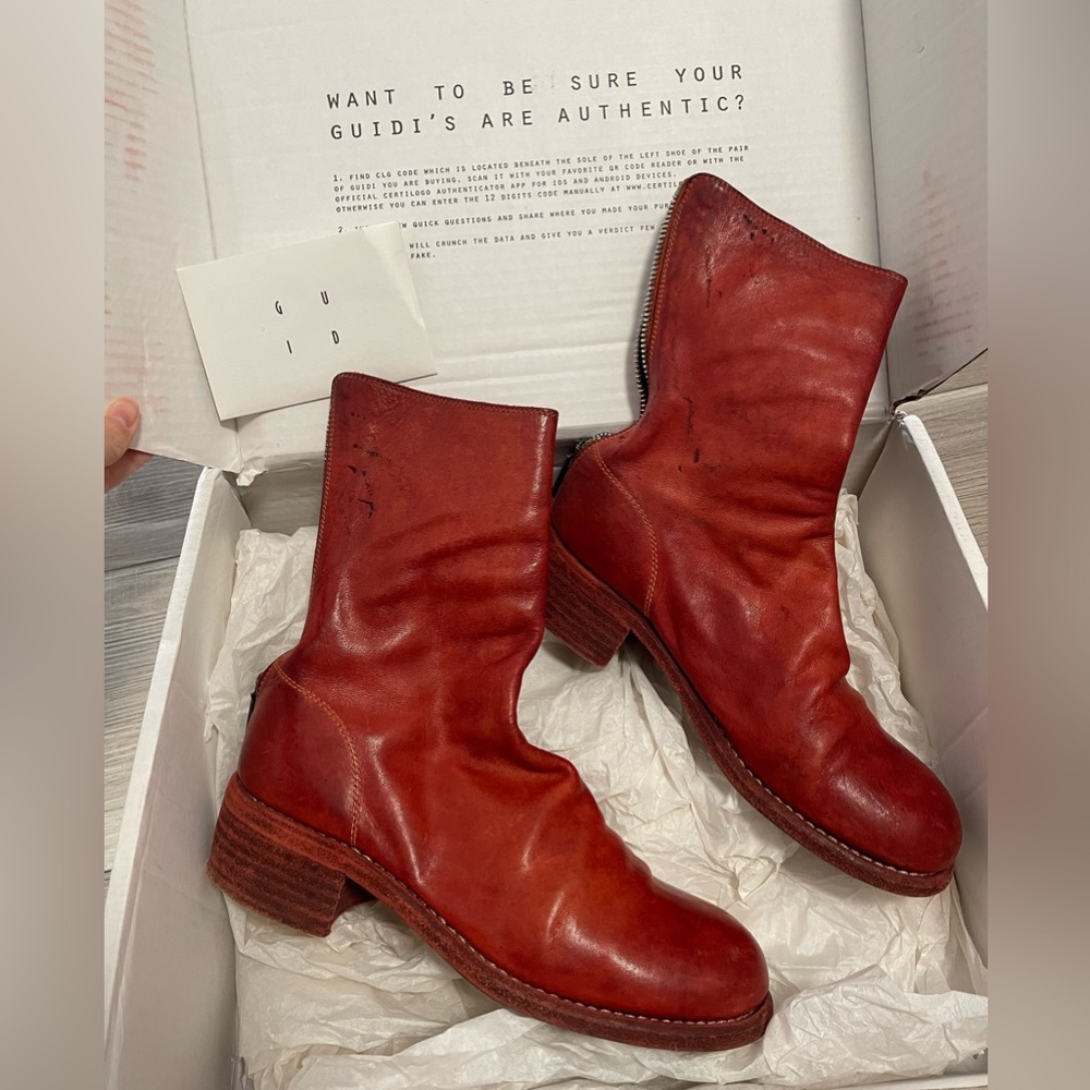 Guidi 788 red leather boots
